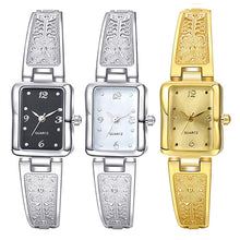 Load image into Gallery viewer, Lady's Square Case Stainless Steel Band Analog Quartz Bracelet Dress Wrist Watch - provenclothes