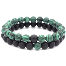 Load image into Gallery viewer, 1Pc/2Pcs 8mm Fashion Faux Pumice Stone Malachite Bracelet Couple Accessory - provenclothes