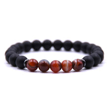 Load image into Gallery viewer, 2Pcs/Set Men Women Black Mantra Prayer Beads Bracelet Natural Stone Bangles - provenclothes