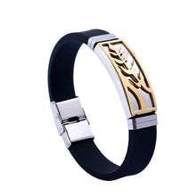 Load image into Gallery viewer, Fashion Titanium Steel Wristband Silicone Bracelet Bangle Men Band Jewelry Gift - provenclothes