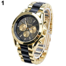 Load image into Gallery viewer, Men's Fashion Geneva Stainless Steel Roman Numerals Quartz Analog Wrist Watch - provenclothes