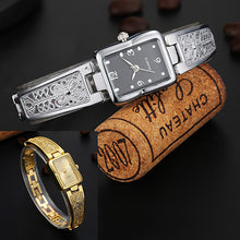 Load image into Gallery viewer, Lady's Square Case Stainless Steel Band Analog Quartz Bracelet Dress Wrist Watch - provenclothes