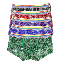Load image into Gallery viewer, Men Sexy Soft See-through Lace Multicolor Belt Boxer Brief Underwear Underpants - provenclothes