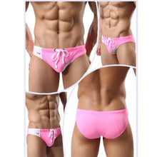 Load image into Gallery viewer, Men's Sexy Color Block Smooth Bulge Pouch Shorts Swimming Trunks Bikini Briefs - provenclothes