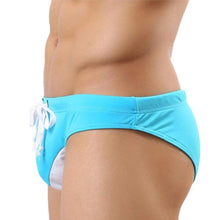 Load image into Gallery viewer, Men's Sexy Color Block Smooth Bulge Pouch Shorts Swimming Trunks Bikini Briefs - provenclothes