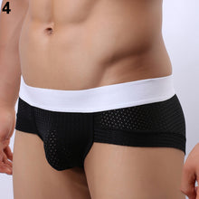 Load image into Gallery viewer, Men's Sexy Low Rise Breathable Mesh Underpants U Convex Briefs Underwear - provenclothes
