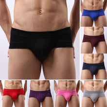 Load image into Gallery viewer, Men Sexy Solid Color Low Rise Briefs Breathable Bulge Pouch Underwear Underpants - provenclothes