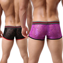 Load image into Gallery viewer, Sexy Men's Breathable Lace See Through Underwear Boxer Brief Bulge Pouch Shorts - provenclothes