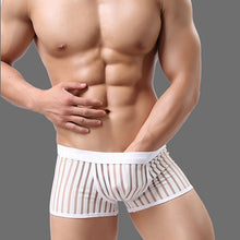 Load image into Gallery viewer, Men's Sexy Striped See Through Underwear Mesh Bulge Pouch Boxer Shorts Briefs - provenclothes