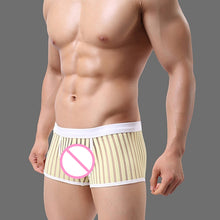 Load image into Gallery viewer, Men's Sexy Striped See Through Underwear Mesh Bulge Pouch Boxer Shorts Briefs - provenclothes