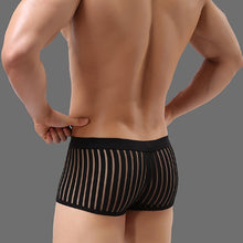 Load image into Gallery viewer, Men's Sexy Striped See Through Underwear Mesh Bulge Pouch Boxer Shorts Briefs - provenclothes