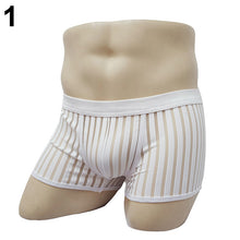 Load image into Gallery viewer, Men's Sexy Striped See Through Underwear Mesh Bulge Pouch Boxer Shorts Briefs - provenclothes