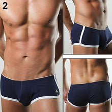 Load image into Gallery viewer, Men Sexy Low Waist Cotton Basic Patchwork Underwear U Convex Design Underpants - provenclothes