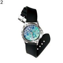 Load image into Gallery viewer, Retro Kaleidoscope Lotus Petals Pattern PVC Band Quartz Unisex Wrist Watch Gift - provenclothes