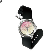 Load image into Gallery viewer, Retro Kaleidoscope Lotus Petals Pattern PVC Band Quartz Unisex Wrist Watch Gift - provenclothes