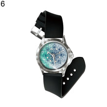 Load image into Gallery viewer, Retro Kaleidoscope Lotus Petals Pattern PVC Band Quartz Unisex Wrist Watch Gift - provenclothes