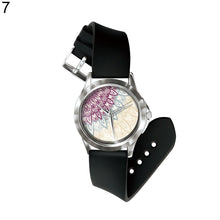 Load image into Gallery viewer, Retro Kaleidoscope Lotus Petals Pattern PVC Band Quartz Unisex Wrist Watch Gift - provenclothes