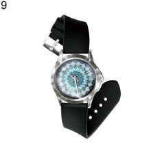 Load image into Gallery viewer, Retro Kaleidoscope Lotus Petals Pattern PVC Band Quartz Unisex Wrist Watch Gift - provenclothes