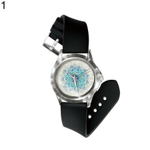 Load image into Gallery viewer, Retro Kaleidoscope Lotus Petals Pattern PVC Band Quartz Unisex Wrist Watch Gift - provenclothes