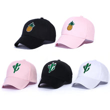Load image into Gallery viewer, Cactus Pineapple Embroidery Dad Hat Unconstructed Fashion Unisex Baseball Cap - provenclothes