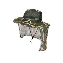 Load image into Gallery viewer, Fishing Hiking Outdoor Face Sun Protection Neck Cover Wide Brim Flap Cap Hat - provenclothes