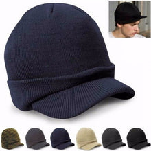 Load image into Gallery viewer, Men Women Fashion Warm Baggy Crochet Visor Brim Winter Ski Cap Outdoor Knit Hat - provenclothes