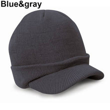 Load image into Gallery viewer, Men Women Fashion Warm Baggy Crochet Visor Brim Winter Ski Cap Outdoor Knit Hat - provenclothes