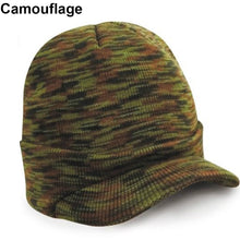 Load image into Gallery viewer, Men Women Fashion Warm Baggy Crochet Visor Brim Winter Ski Cap Outdoor Knit Hat - provenclothes