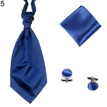 Load image into Gallery viewer, Men's Solid Color Broad Necktie Adjustable Neck Tie Pocket Square Cufflinks Set - provenclothes