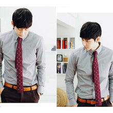 Load image into Gallery viewer, Men's Fashion Stripes Printing Mesh Necktie Knit Narrow Slim Weave Tie Suit - provenclothes