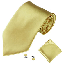 Load image into Gallery viewer, Men's Fashion Solid Color Suits Ties Necktie Cufflinks Hanky Set Tuxedo Suit - provenclothes