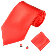 Load image into Gallery viewer, Men's Fashion Solid Color Suits Ties Necktie Cufflinks Hanky Set Tuxedo Suit - provenclothes