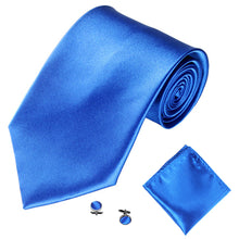 Load image into Gallery viewer, Men's Fashion Solid Color Suits Ties Necktie Cufflinks Hanky Set Tuxedo Suit - provenclothes