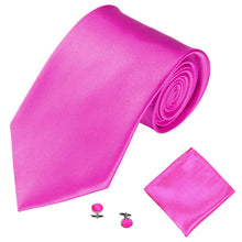 Load image into Gallery viewer, Men's Fashion Solid Color Suits Ties Necktie Cufflinks Hanky Set Tuxedo Suit - provenclothes