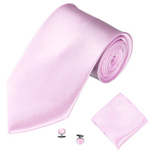 Load image into Gallery viewer, Men's Fashion Solid Color Suits Ties Necktie Cufflinks Hanky Set Tuxedo Suit - provenclothes