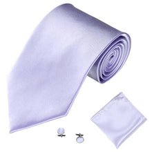 Load image into Gallery viewer, Men's Fashion Solid Color Suits Ties Necktie Cufflinks Hanky Set Tuxedo Suit - provenclothes