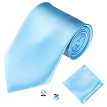 Load image into Gallery viewer, Men's Fashion Solid Color Suits Ties Necktie Cufflinks Hanky Set Tuxedo Suit - provenclothes