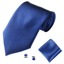Load image into Gallery viewer, Men's Fashion Solid Color Suits Ties Necktie Cufflinks Hanky Set Tuxedo Suit - provenclothes
