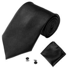 Load image into Gallery viewer, Men's Fashion Solid Color Suits Ties Necktie Cufflinks Hanky Set Tuxedo Suit - provenclothes