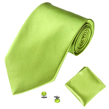 Load image into Gallery viewer, Men's Fashion Solid Color Suits Ties Necktie Cufflinks Hanky Set Tuxedo Suit - provenclothes