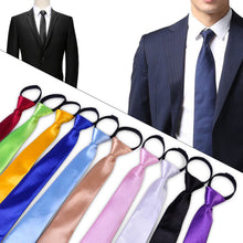 Load image into Gallery viewer, 5cm Narrow Men Tie Solid Color Zipper Adjustable Wedding Party Lazy Slim Necktie - provenclothes