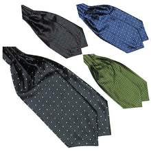 Load image into Gallery viewer, Men's Fashion Smooth Polka Dots Print Ascot Tie Neck Tie Silk Blend Scarf Cravat - provenclothes