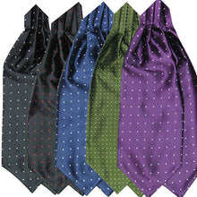 Load image into Gallery viewer, Men's Fashion Smooth Polka Dots Print Ascot Tie Neck Tie Silk Blend Scarf Cravat - provenclothes