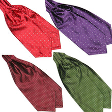 Load image into Gallery viewer, Men's Fashion Smooth Polka Dots Print Ascot Tie Neck Tie Silk Blend Scarf Cravat - provenclothes