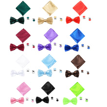 Load image into Gallery viewer, 3Pcs Solid Color Silky Wedding Business Men Suit Tie Necktie Cufflink Hanky Set - provenclothes