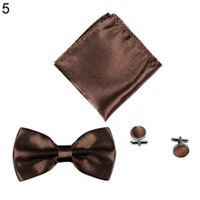 Load image into Gallery viewer, 3Pcs Solid Color Silky Wedding Business Men Suit Tie Necktie Cufflink Hanky Set - provenclothes