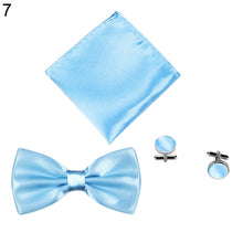 Load image into Gallery viewer, 3Pcs Solid Color Silky Wedding Business Men Suit Tie Necktie Cufflink Hanky Set - provenclothes