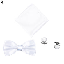 Load image into Gallery viewer, 3Pcs Solid Color Silky Wedding Business Men Suit Tie Necktie Cufflink Hanky Set - provenclothes