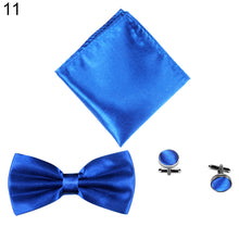 Load image into Gallery viewer, 3Pcs Solid Color Silky Wedding Business Men Suit Tie Necktie Cufflink Hanky Set - provenclothes