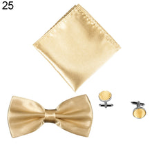 Load image into Gallery viewer, 3Pcs Solid Color Silky Wedding Business Men Suit Tie Necktie Cufflink Hanky Set - provenclothes